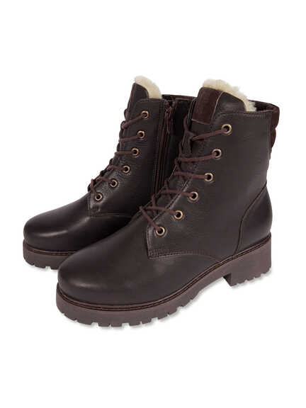 Schnürboots mit Lammfell im Online-Shop