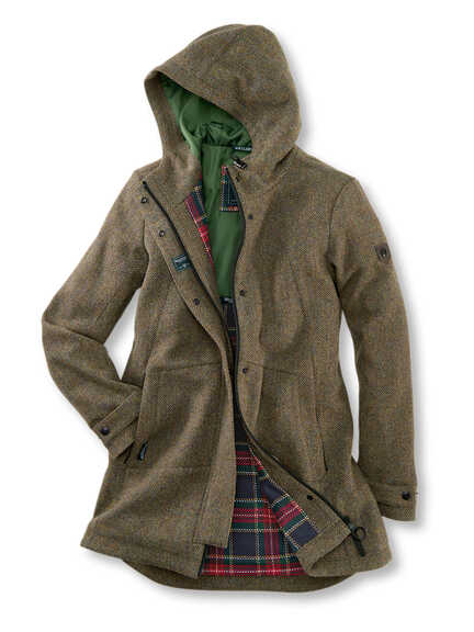 Kapuzen-Parka aus Tweed im Online-Shop